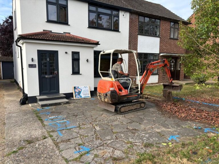 block paved driveway with brick wall in romford 01