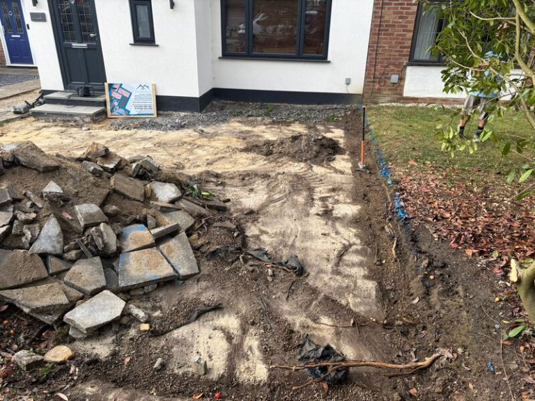 block paved driveway with brick wall in romford 06