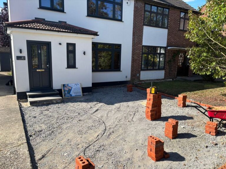 block paved driveway with brick wall in romford 12