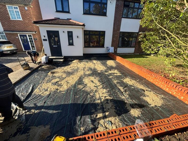 block paved driveway with brick wall in romford 18