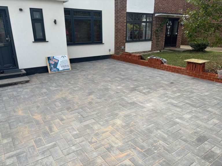 block paved driveway with brick wall in romford 20